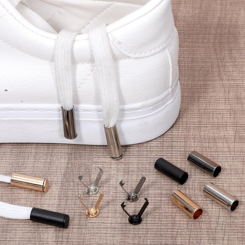 LIQWEI 20Sets Shoelace Tips, 7mm Paracord End Caps, Alloy Shoe Lace End Cord Cap, Aglet Replacement for Shoestring(Style A) - Image 2